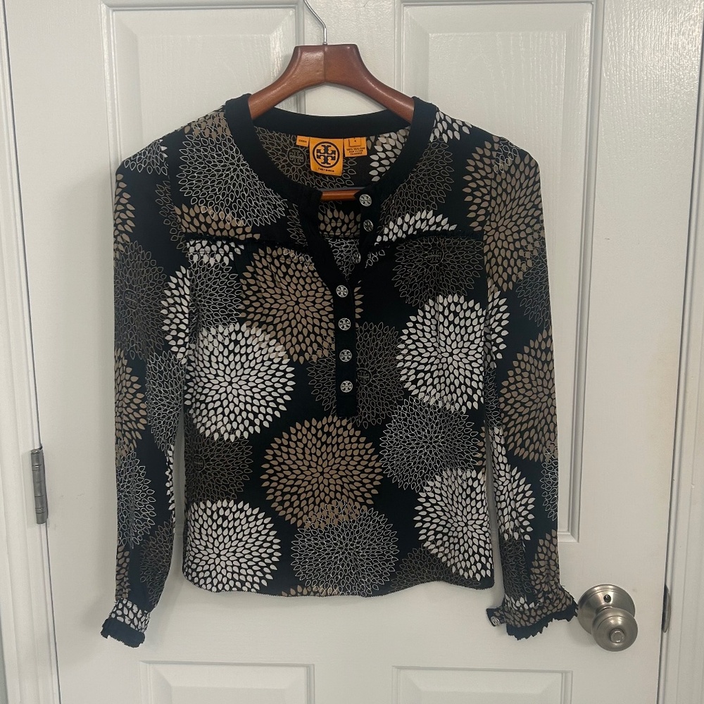 Like NEW! 100% Silk Tory Burch Sheer Top